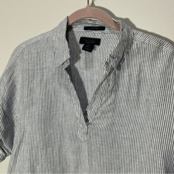 Rachel Roy Women’s Linen White/Blue Striped Top Size S - Picture 4 of 10